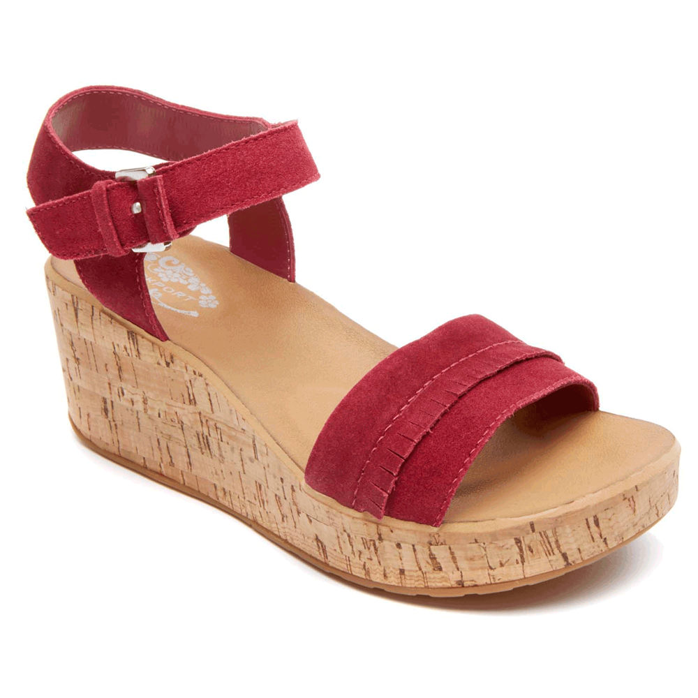 Sandalias Rockport Mujer Mexico - Weekend Casuals Lanea Quarter-Strap Rojos - UDYEH7310